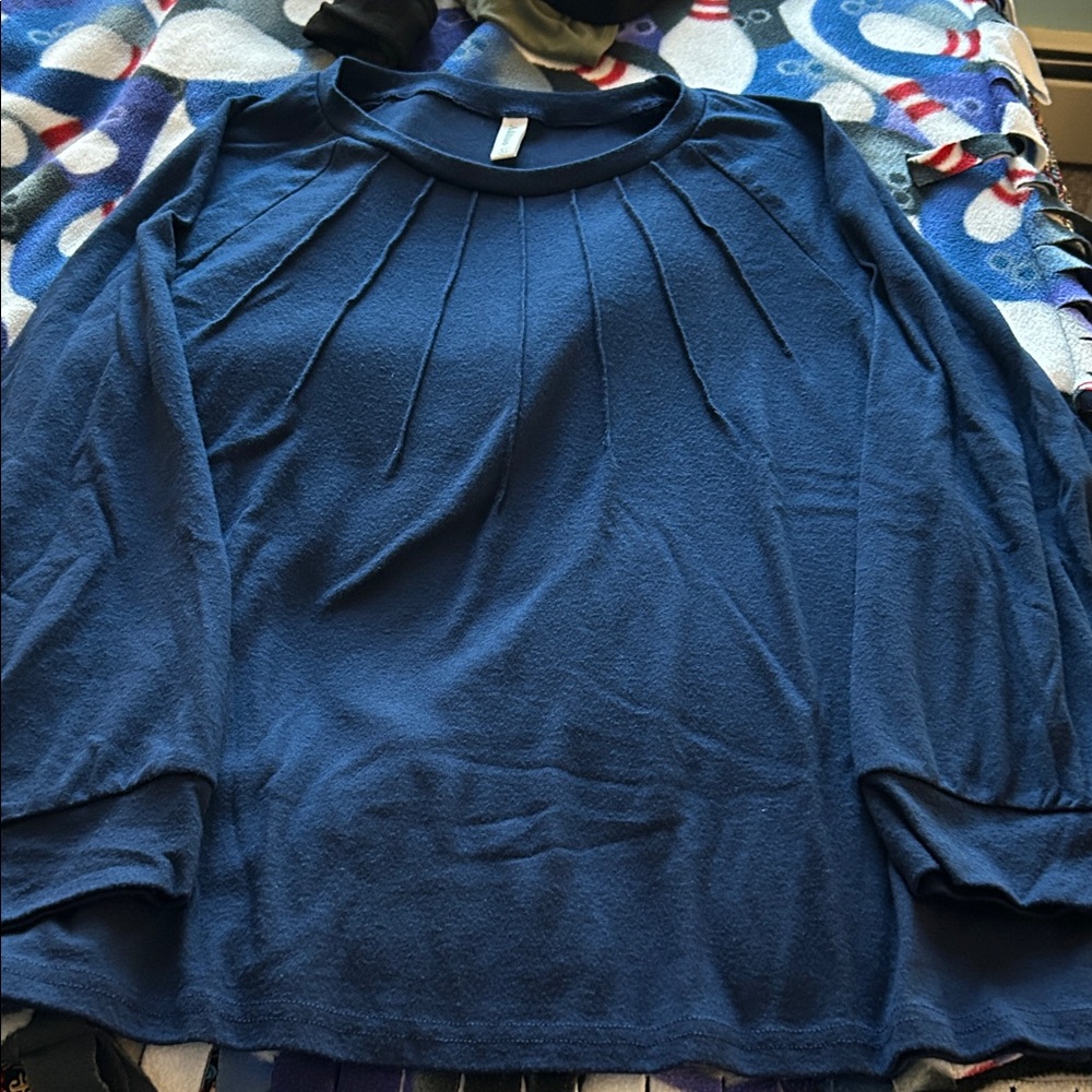 Blue Long Sleeve Top